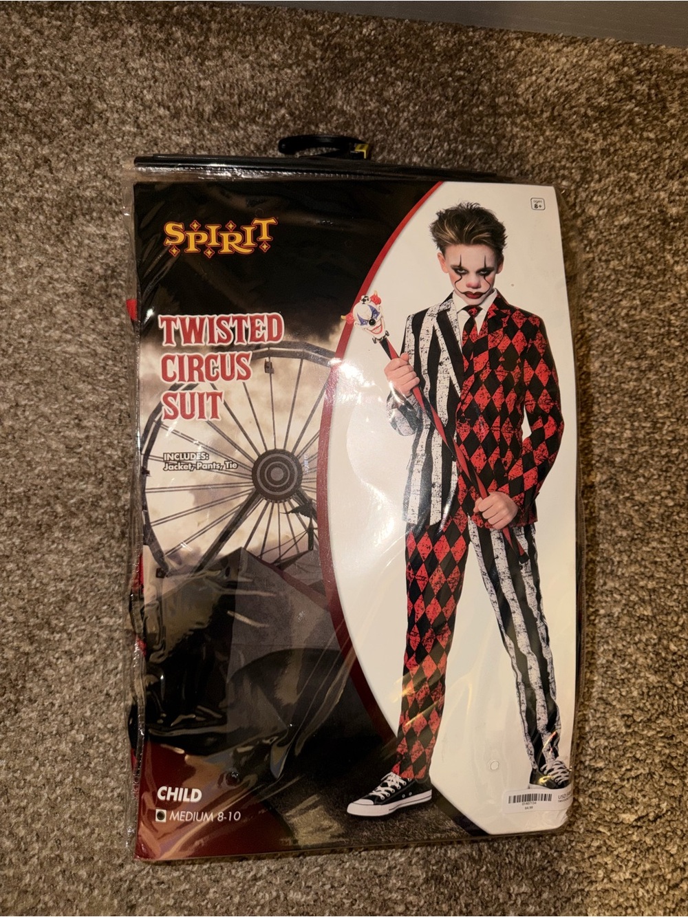 Spirit Twisted Circus Suit Kids Costume - Red & Black